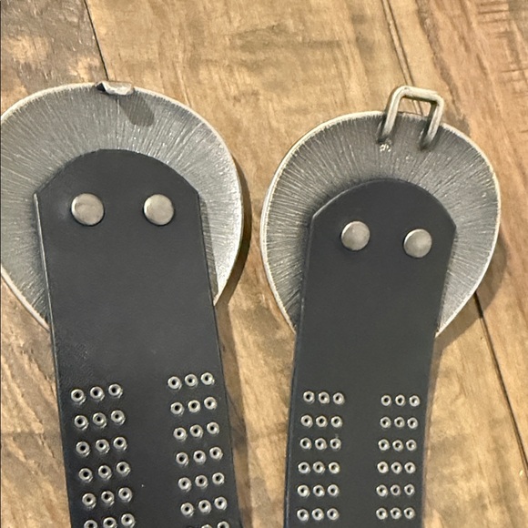 Black Studded Belt with Decorative Buckle - Picture 9 of 9